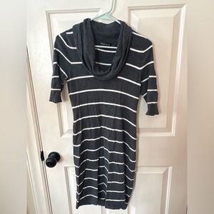 Express Design Studio Striped Cowl Neck Sweater Dress Half Sleeve